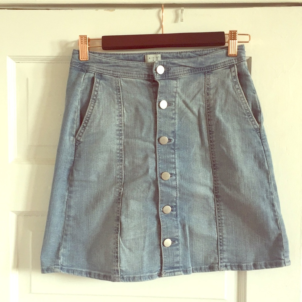 Denim Skirt with front button closure